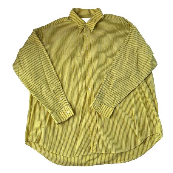 Ralph Lauren Golf Long Sleeve Button Up Yellow Striped Tilden Shirt XXL - Picture 9 of 13